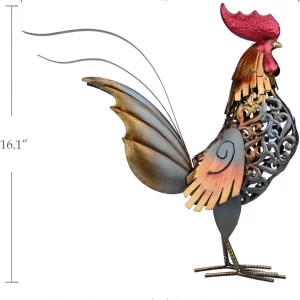 Iron Rooster sculpture