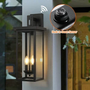 Outdoor Wall Lantern with Dusk to Dawn Sensor