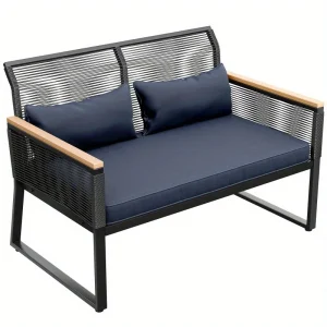 Wicker Patio Conversation Loveseat