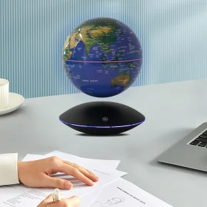 6-inch Suspended Globe, Magnetic Levitation and 360° Rotation.